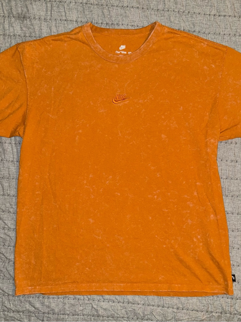 Nike Men's Orange Mineral Wash Short Sleeve Tee
